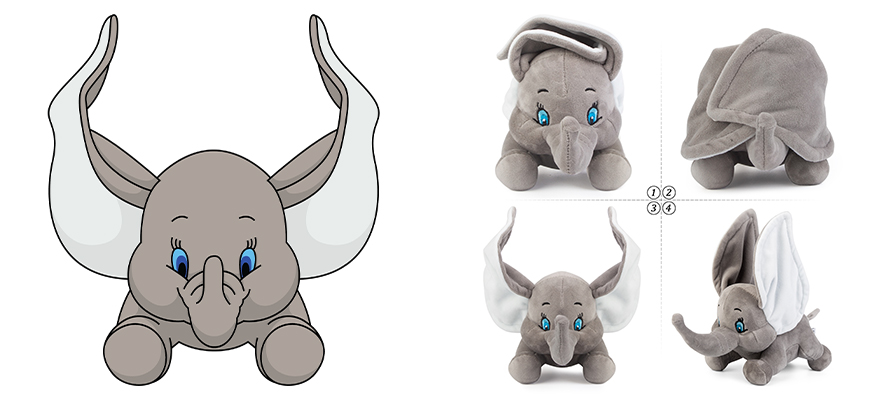 small stuffed elephant have different style